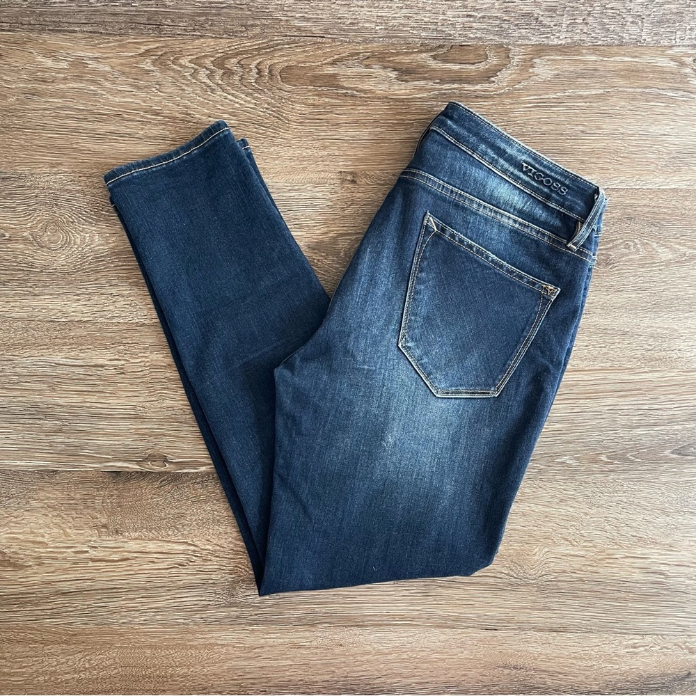 Vigoss Dark Wash Thompson Tomboy Distressed Skinny Jeans, Women's Size 31